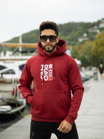 Sudadera con capucha Regular Fit 07 de algodón y poliéster en color Rojo, diseño moderno y cómodo, perfecta para un estilo casual diario