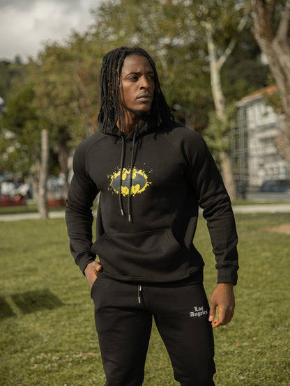 Sudadera con capucha de algodón y poliéster de corte regular fit con diseño de Batman, ideal para un look casual y cómodo.