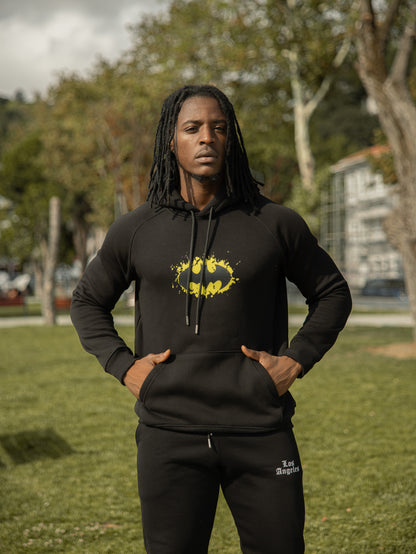 Sudadera con capucha de algodón y poliéster de corte regular fit con diseño de Batman, ideal para un look casual y cómodo.