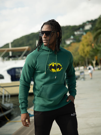 Sudadera con capucha de algodón y poliéster de corte regular fit con diseño de Batman, ideal para un look casual y cómodo.