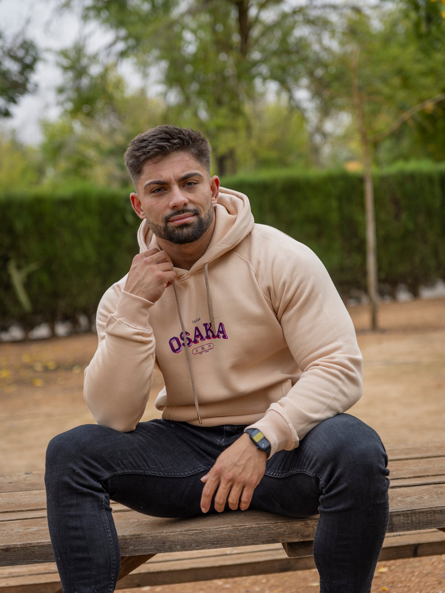 Sudadera con capucha regular fit beige  OSAKA