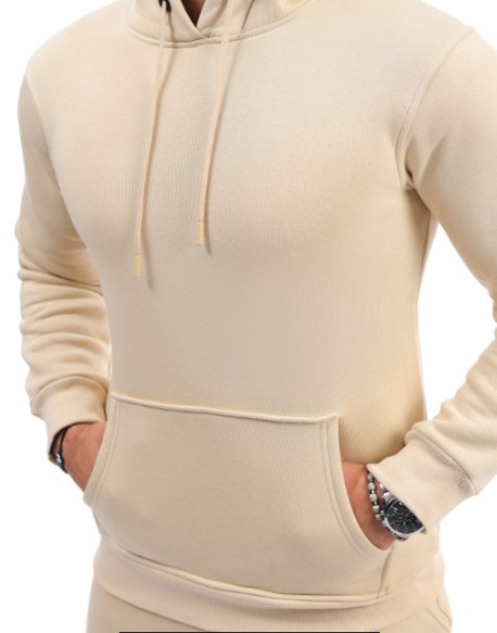 Sudadera con capucha para hombre - Beige - Solo Casual Wear